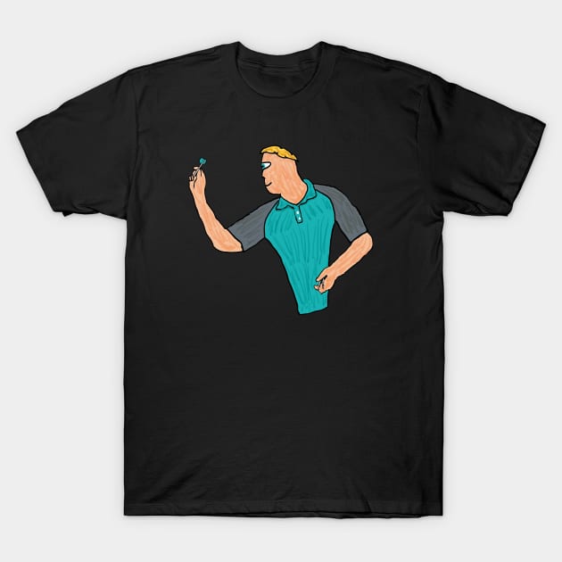 Darts Player T-Shirt by Mark Ewbie